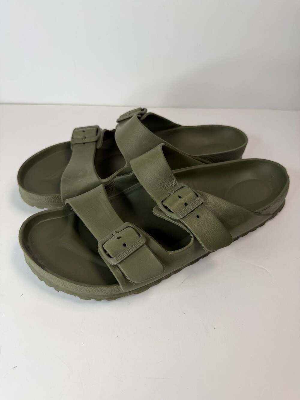 Birkenstock Arizona Essentials EVA Sandals Size 42 Khaki Green Slide